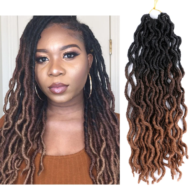 DAIRESS Gypsy Locs вязаные волосы 18 &quot24 стойки предварительно петля богиня Омбре
