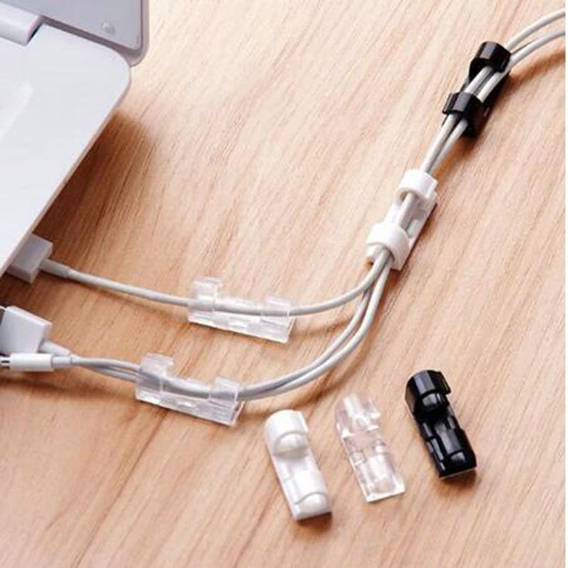 

5PCS Cable Organizer Clips Cable Management Desktop & Workstation Wire Manager Cord Holder USB Charging Data Line Winder