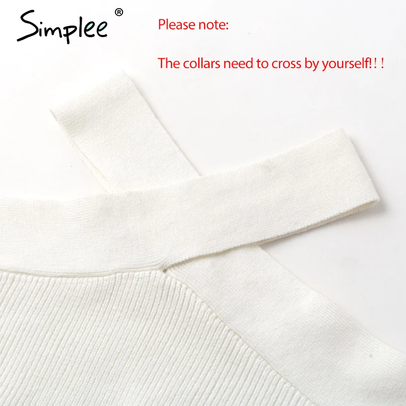 Simplee сексуальный Холтер с открытыми плечами вязаный свитер для женщин весенний