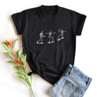 Женская Винтажная футболка, скелеты, скейтбординг, черная, Tumblr, модная Милая забавная футболка, хипстеры, гранж, футболка в уличном стиле