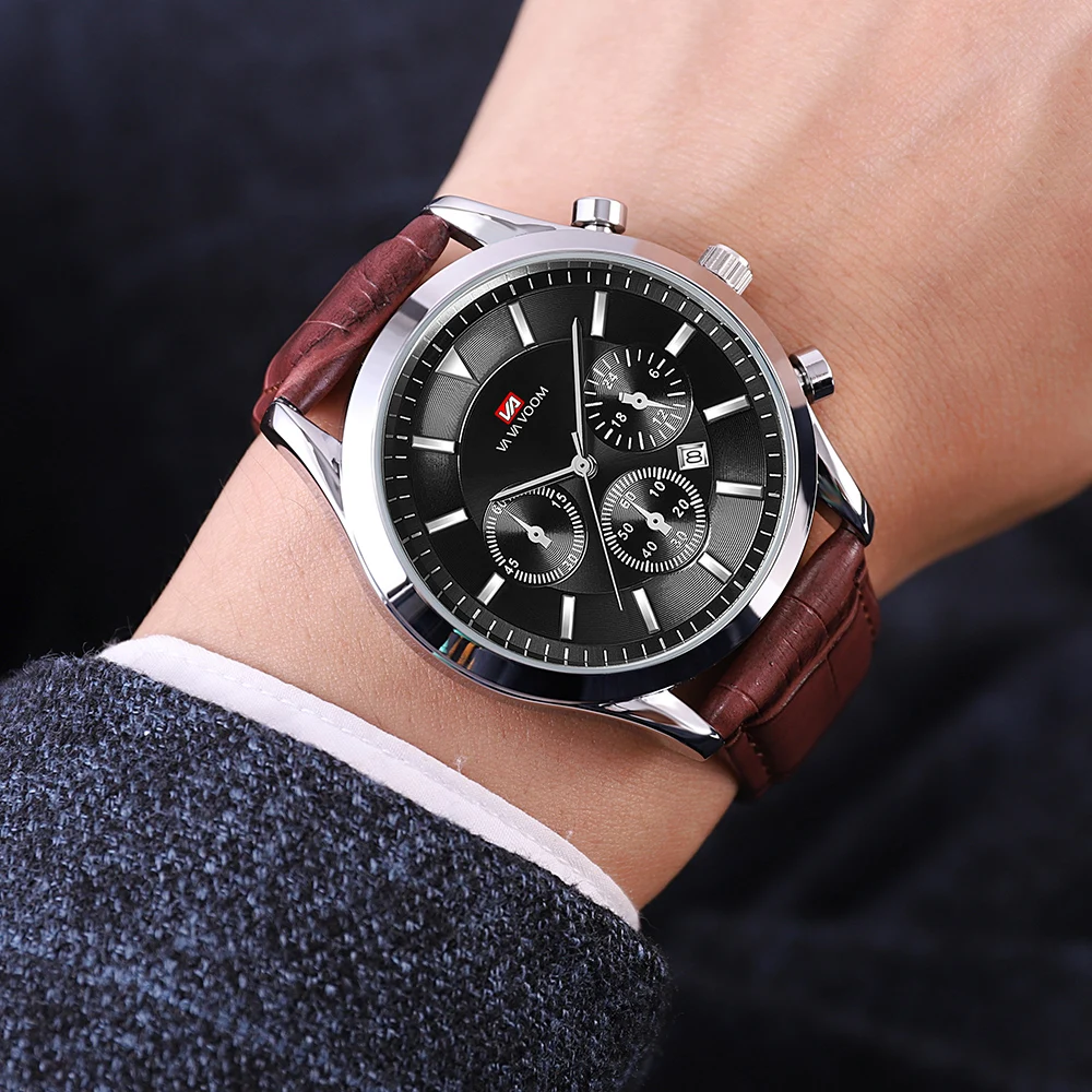

VAVA VOOM New Moderno Watches Mens Sport Reloj Hombre Casual Relogio Masculino Para Military Army Leather Wrist Watch For Men