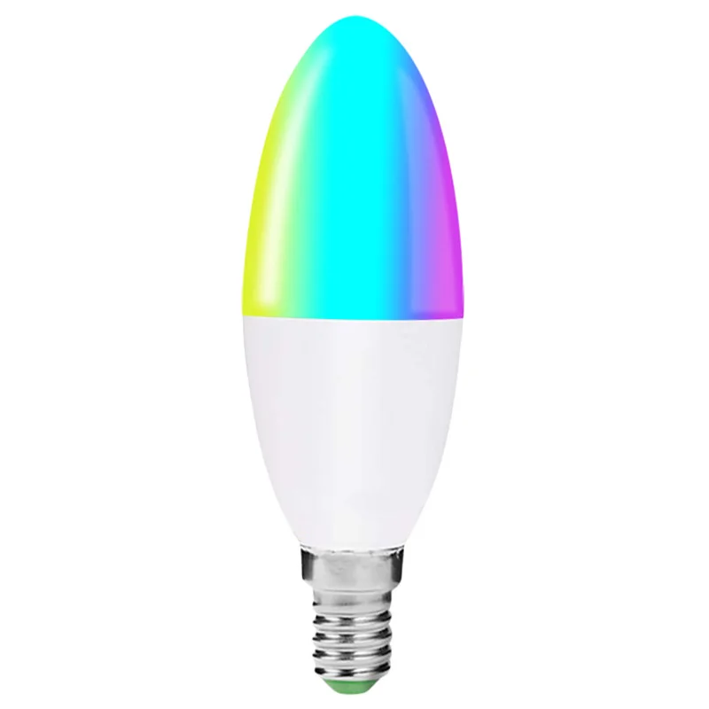 Умный светодиодный E14 канделябр Базовая лампа RGB затемненная разноцветная Свеча