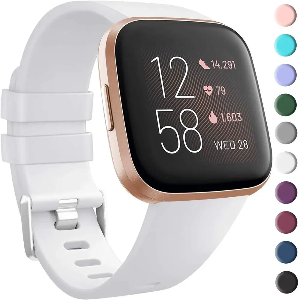 Сменный Браслет Baaletc для Fitbit Versa 1/2 полос спортивный стиль мягкий силиконовый материал для Fitbit умные часы Versa - Цвет: white