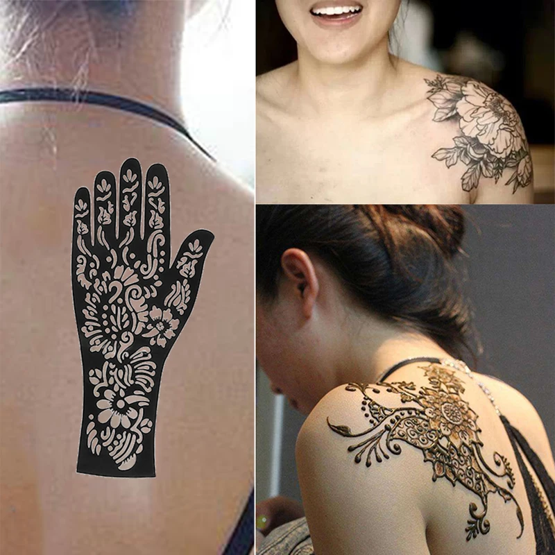 1 лист Водонепроницаемый хна блеск вставка бумаги временные фальшивые