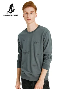 Мужская однотонная Толстовка Pioneer Camp, бордовые толстовки черного и серого цвета с круглым вырезом и вышивкой, Повседневная Толстовка, AWY908114