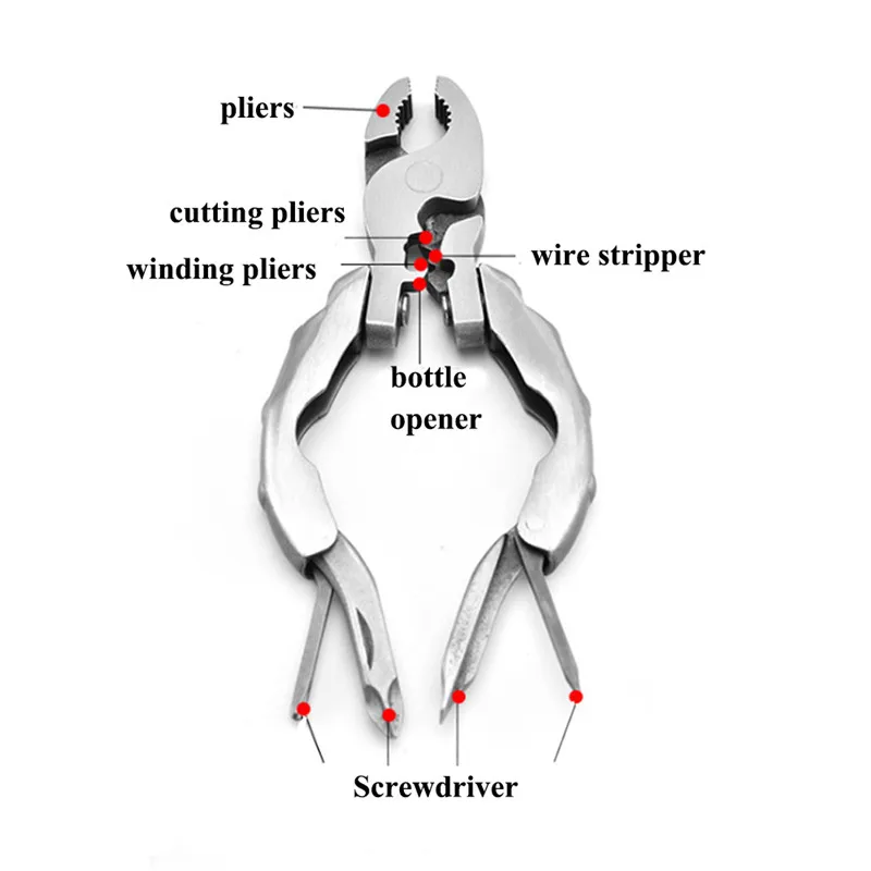 Многофункциональный инструмент 9 в 1 складные плоскогубцы нож Складная отвертка