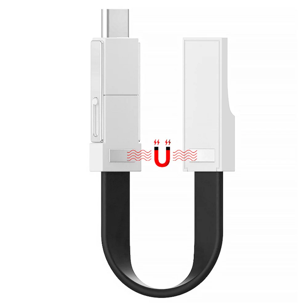Портативный 3 в 1 Магнитный брелок Micro USB Type C кабель для зарядки данных iPhone Android c