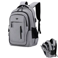 Big Capacity Men Backpack Laptop 15 6 Oxford Gray Solid High School Bags Teen College Student Back Pack Multifunctional Bagpack