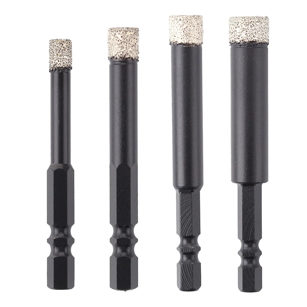 

4 шт./компл. паяный штопор с шестигранным хвостовиком, сухие сверла, пила, резак для сверления отверстий для плитки, бетона, гранита, мрамора