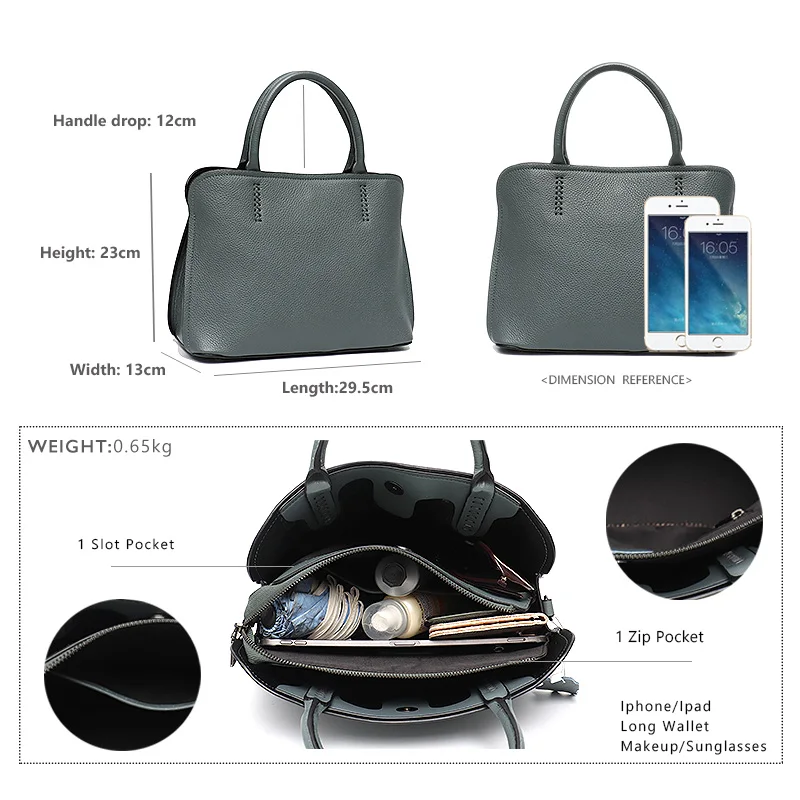 

SC Fashion Brand Leather Tote For Women Elegant Top-Handle Bucket Shoulder Bags Ladies Genuine Leather Crossbody Handbags Purses