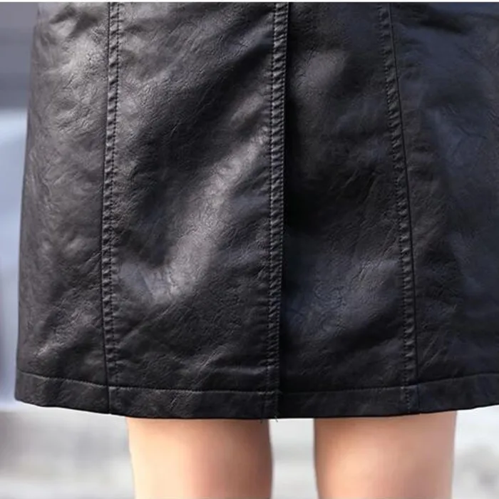 

New Spring Long Faux Leather Vest Blazer Women PU Sleeveless Jacket Femme Waistcoat Office Suit Vest Women Slim Fit Plus Size4XL