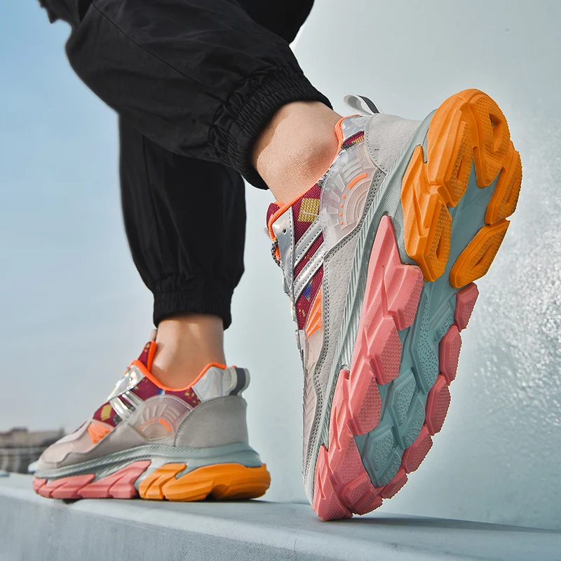 

Men Luminous Sneakers Breathable Night Running Shoes Street Fashion Footwear Trainers Size 39-46