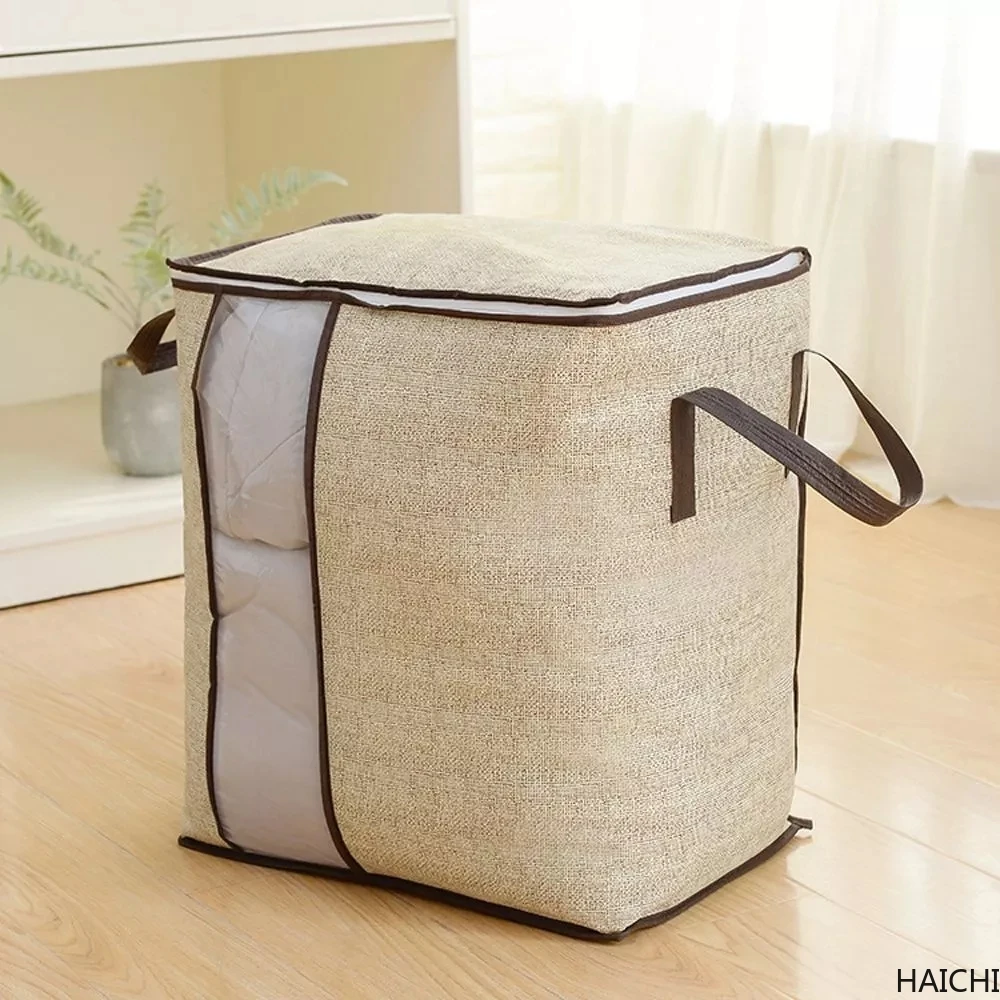 

Non-woven Portable Clothes Storage Bag Organizer Folding Closet Organizer For Pillow Quilt Blanket Bedding 45*51*29cm