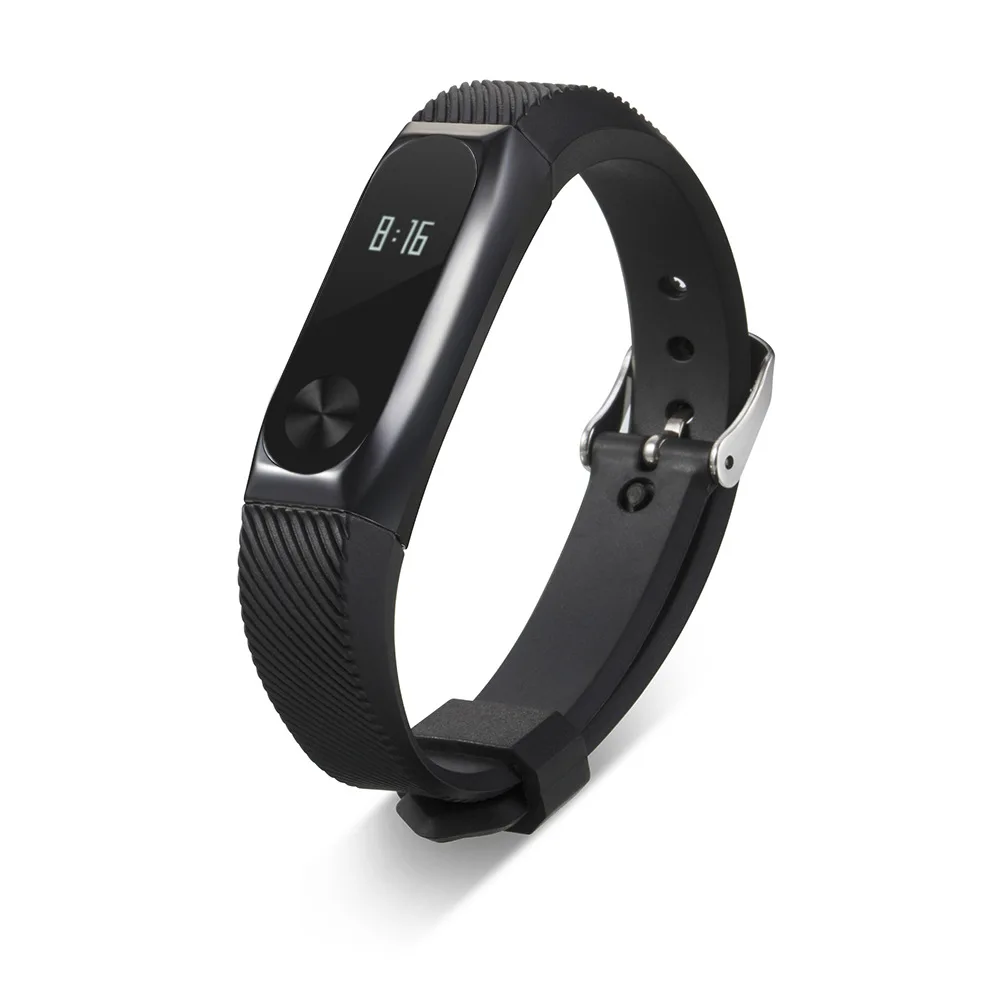 Для mi band 1 2 Смарт-часы из нержавеющей стали петля ремешок для Xiaomi mi Band 1 2 Замена mi band 1 2 браслет - Цвет: Черный
