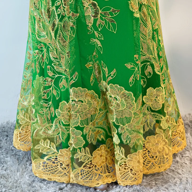 Женское винтажное зеленое облегающее платье Ципао вечернее в китайском стиле с