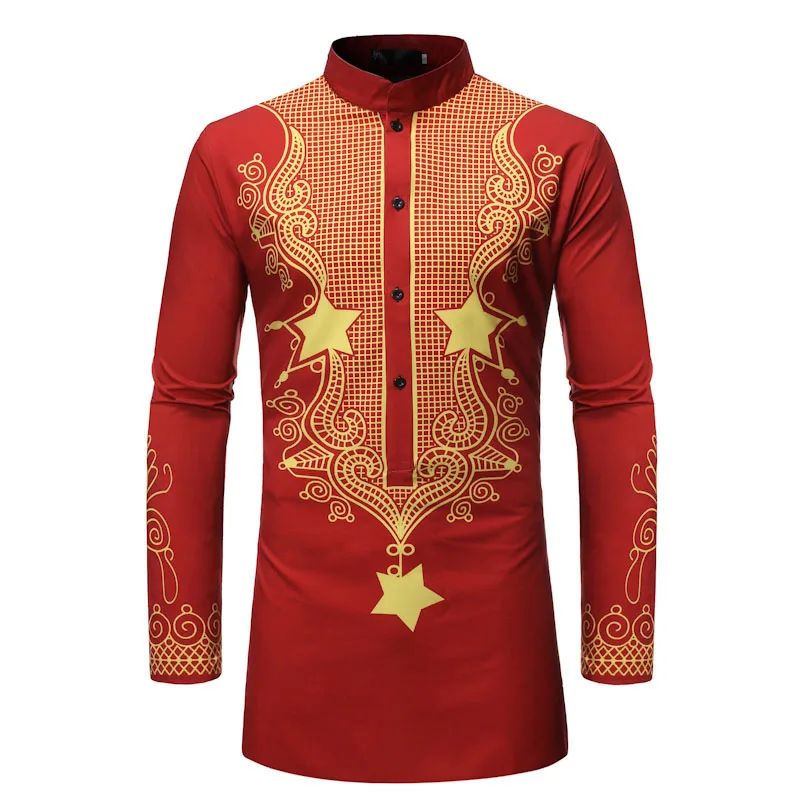 Мужская африканская одежда 2019 модная Дашики халат рубашка мужская хип хоп