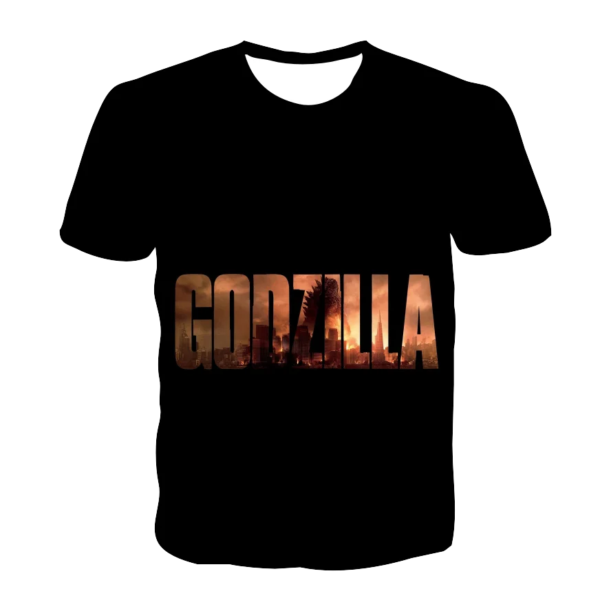 

2021 Summer New Monster Dragon Movie 3D Printing Hedging Children's Short Sleeve Children's T-shirt boy child tee shirt Girl