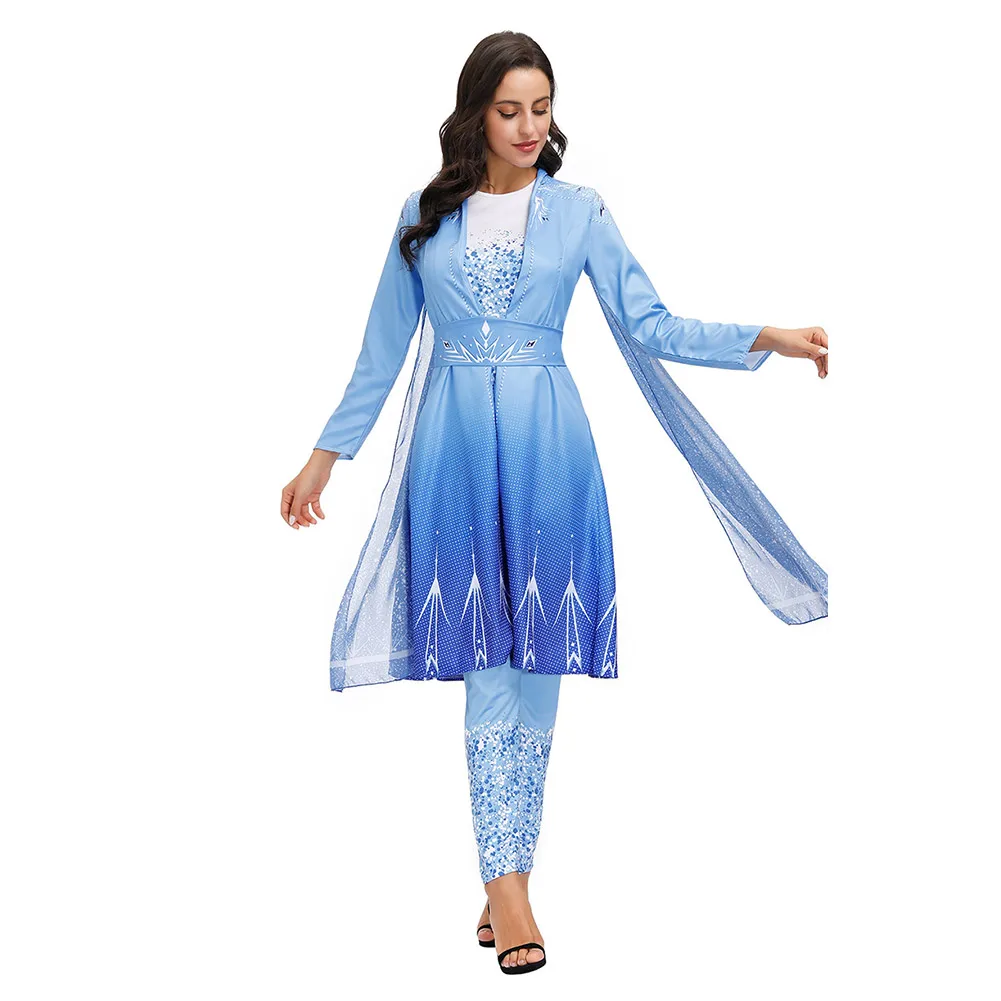 

Ice Snow Fantasy 2 Cosplay Anna Elsa Girls Dress Mesh Casual Party Princess Dress Snow Queen Festival Performance Costume