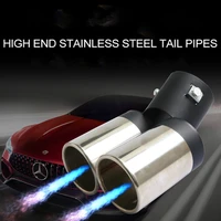 1 pcs exhaust pipe muffler tail pipe outlet nozzle end universal stainless steel circular flat end one change two double out