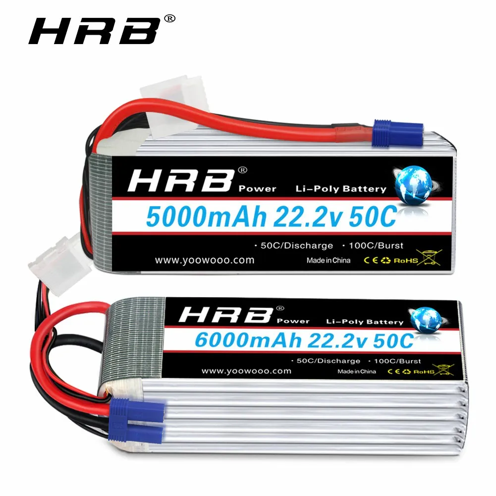 Литий-полимерный аккумулятор HRB 6S 22 2 в 3300 мАч 4000 5000 6000 для дрона с разъемом XT90 EC5