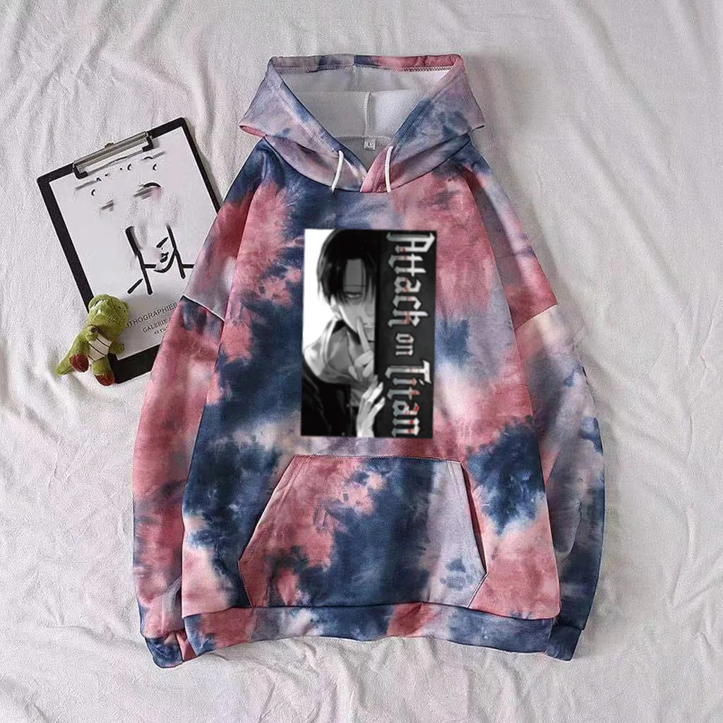 

Attack on Attack Anime Tie-dye Pullover Tops Long Sleeve Fashion Casual Hoodie