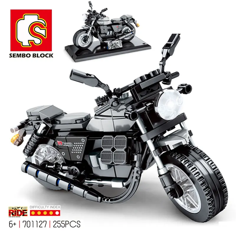 

SEMBO Technical Motocross Model Building Blocks City Assembled Off Road Motorcycle Toys Locomotive Children Bricks Boy Gifts