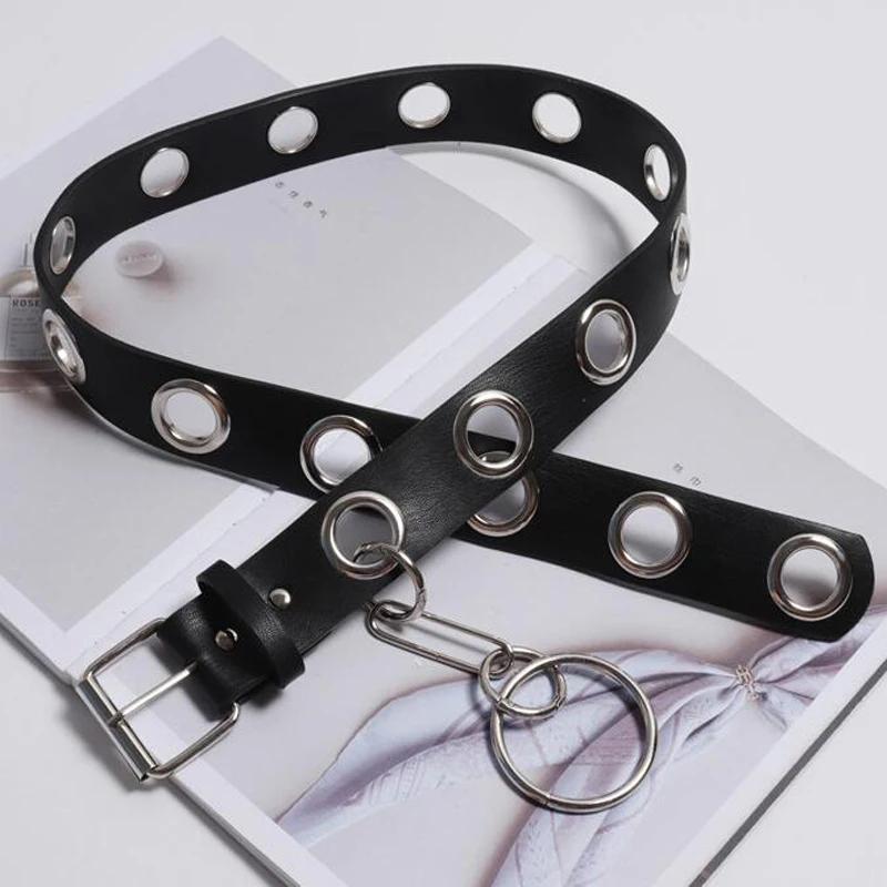 

2019 New Vintage Punk Rock Leather belts Women Gothic Silver Chain Belt Female Bondage Straps Waist Belt Accessory