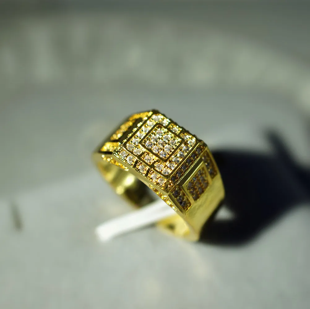 

Diamond Soild 18k Yellow Gold Fine Ring for Women Sterling Party Wedding Jewelry Gold Diamond Hiphop Cocktail Rings Women