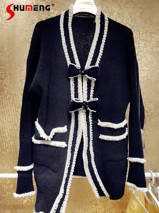 

Женское трикотажное пальто с длинным рукавом и V-образным вырезом