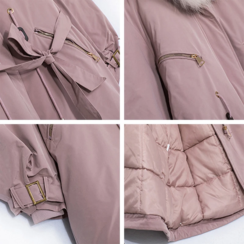 

Winter Jacket Coat Winter Women's Down Jacket Fur Collar Hooded Parka Cotton Thick Warm Outwear Coats