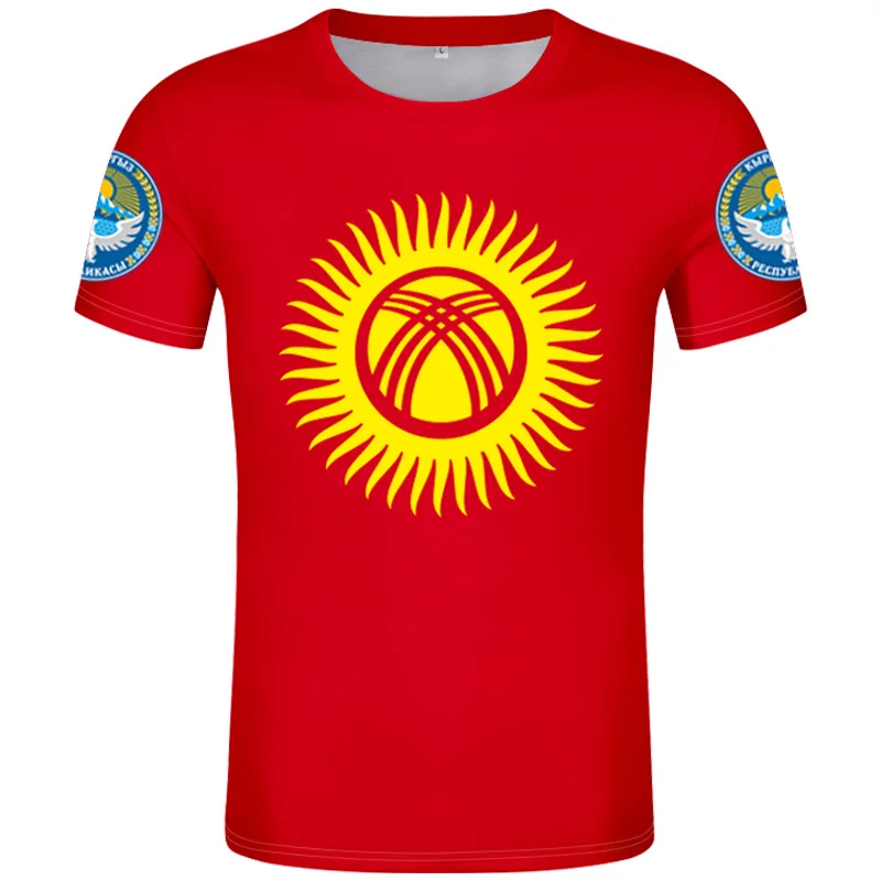 

Kyrgyzstan T Shirt Diy Free Custom Made Name Number Kgz T-shirt Nation Flag Kg Kyrgyz Country Respirant Print Photo Logo Clothes