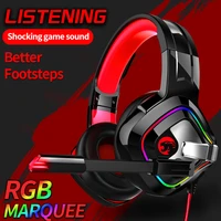 game headset gamer surround noise cancelling hd mic gaming headset professional rgb light for ps4 pc xbox gamer metal headphone