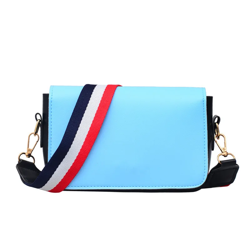 Женская квадратная сумка XZP кожаная с широким плечевым ремнем и двойной молнией в