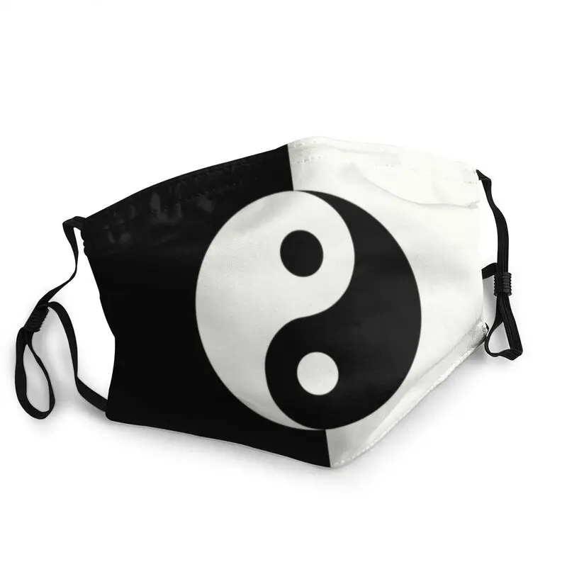 Черно-белая маска Инь Янь пылезащитная неодноразовая для лица мистического