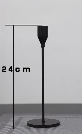 24cm black 1 шт. Креативные Свадебные подсвечники, вечерние подсвечники для дома, гостиной, 4 цвета - Цвет: 24cm black