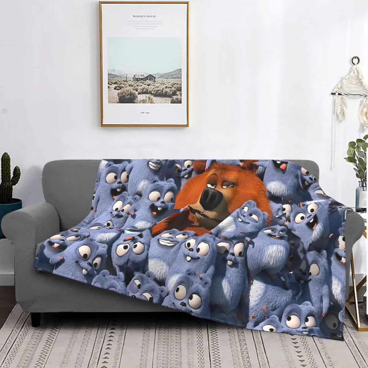 

Christmas Gift For Kids Grizzy And The Lemmings Novelty Blanket For Home Decor Anime Microfibre Throw Blanket