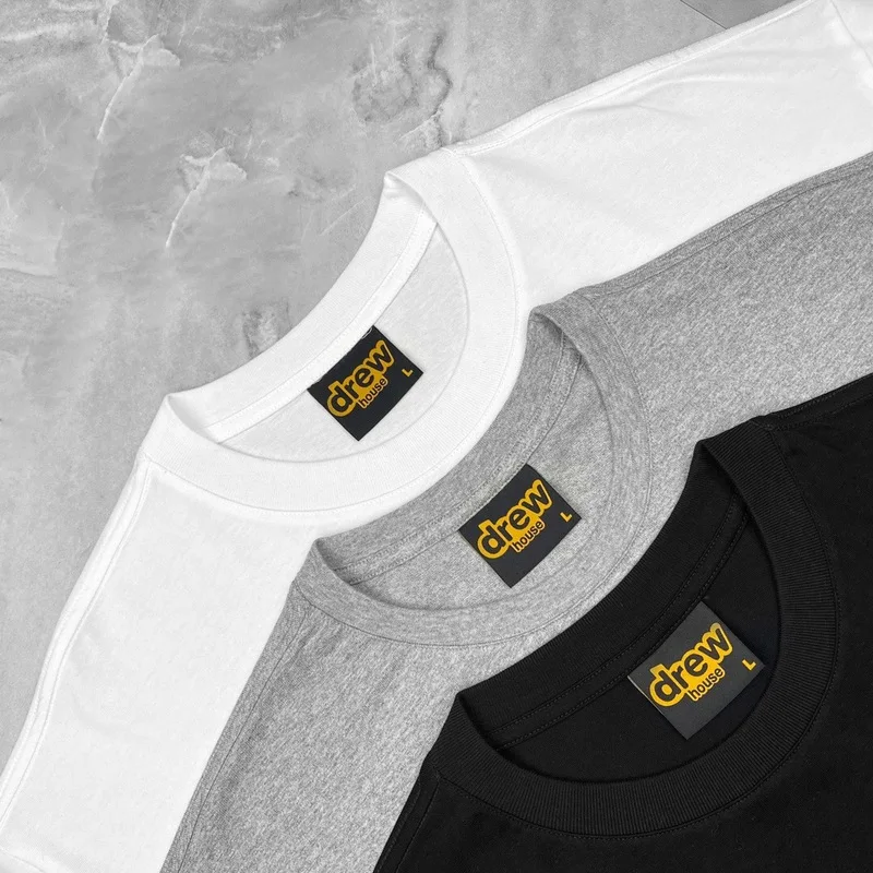 

2021ss Drew House Basic Tee Men Women Chest Pocket Casual T-Shirt Men Black/White/Grey