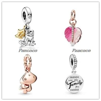 925 sterling silver charms pink murano glass leaf pendant beads fits women pandora bracelets necklace diy jewelry