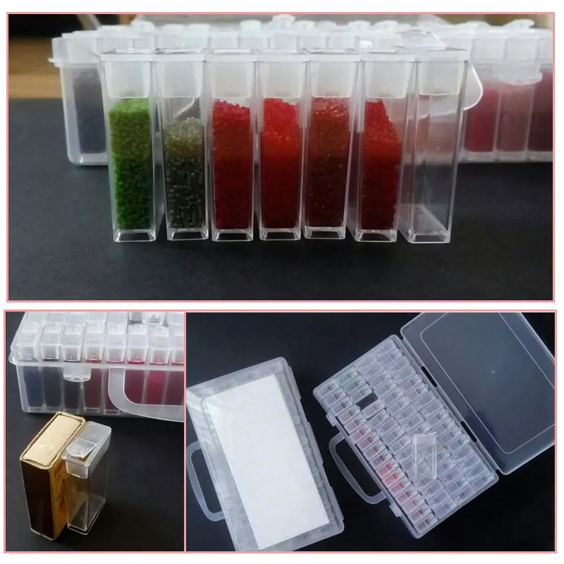 Коробка для хранения аксессуаров алмазной живописи 64/28 ячеек 5d|Алмазная мозаика