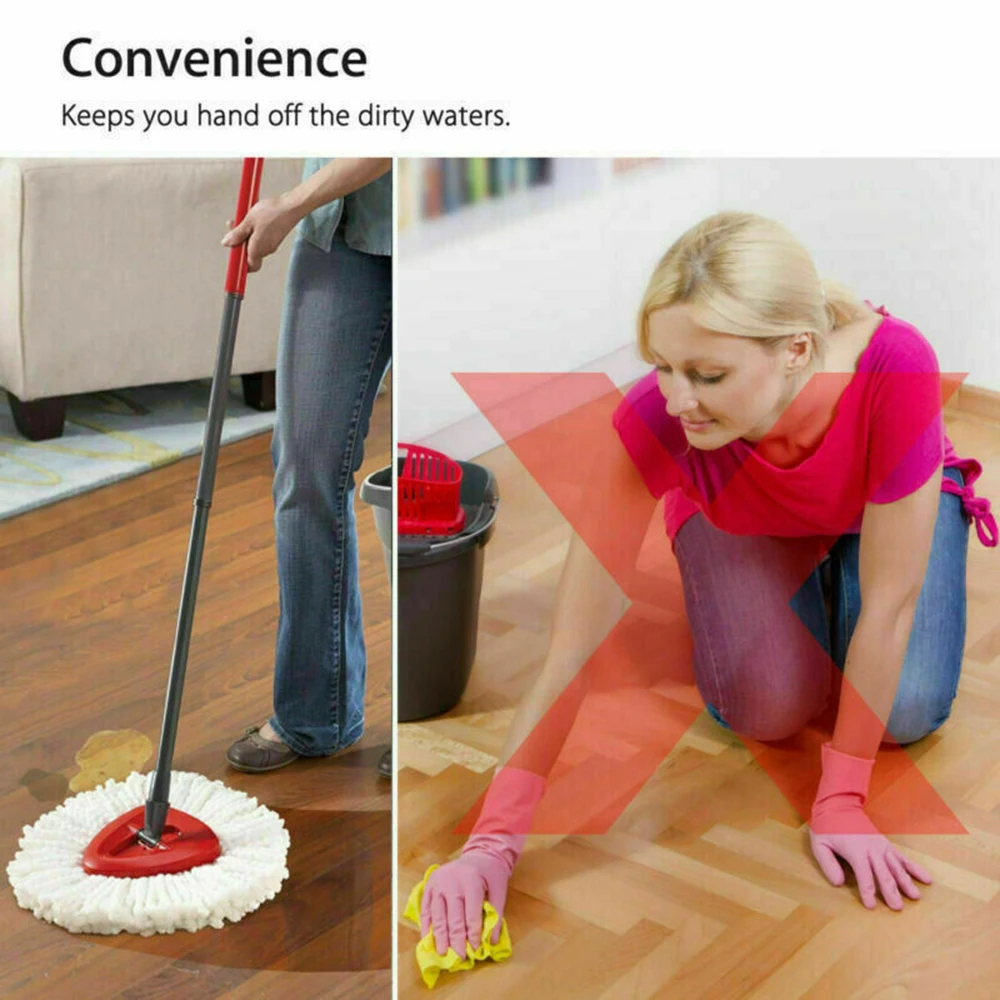 

1pc White Replacement Microfiber Mop Head 360 Rotating Easy Clean Mop Heads Replacement Household Cleaning