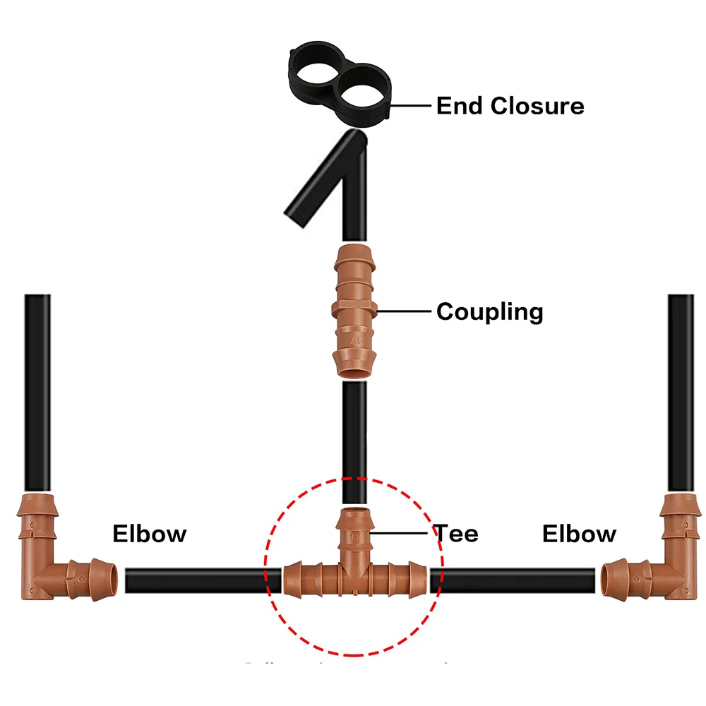 Муфта для капельного орошения 1/2 дюйма с бородкой 17 мм | Дом и сад