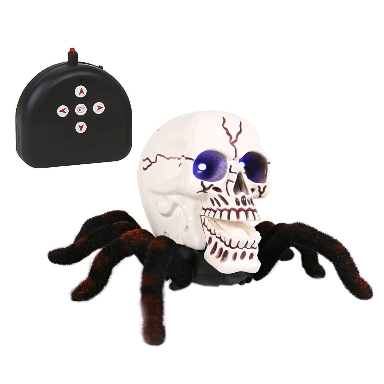 

Simulation Skeleton Tarantula Trick Toys Plush Prank Skull Spider Infrared Kid Halloween Novelty Toy