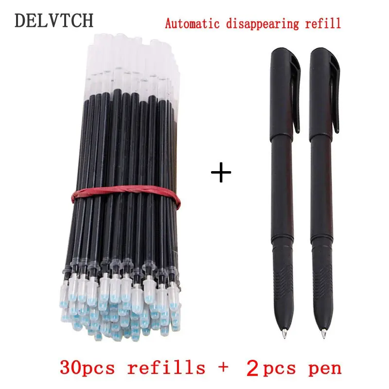 DELVTCH 32Pcs/Set Automatic Disappearing Refill Fading Cartridge Normal Temperature Ink Disappear Slowly Gel Pen Refill Ball Pen