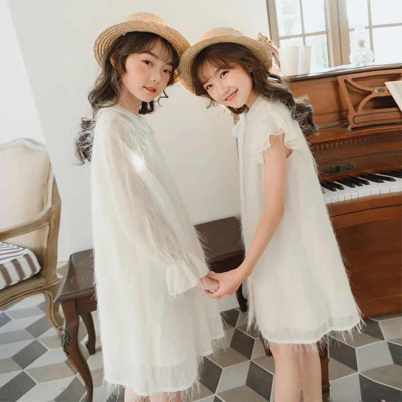2020 Spring Summer New Arrive Big Girl Shirts Dresses Teenager Kids Elegant Dress For Girls White Baby Princess Clothes | Детская одежда