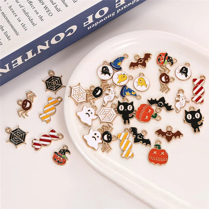 Эмалированные шармы для Хэллоуина 30 дюймов смешанные конфеты призрак тыква