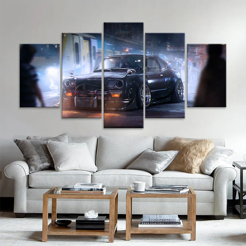 

Japanese Mazda RX-3 JDM modified wide body 5Pcs poster canvas printing painting home decoration wall art painting