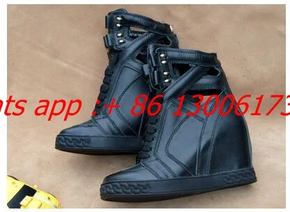 Дизайнерские Брендовые женские ботильоны на танкетке 8 см шнуровке | Обувь