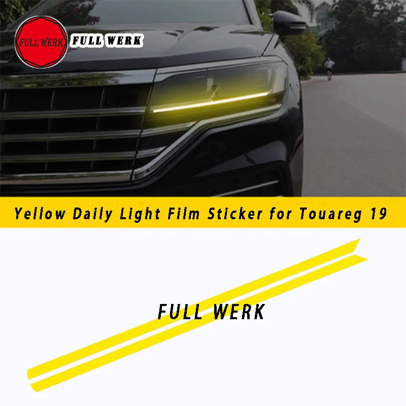 Yellow 1 пара ТПУ Автомобильная Повседневная световая пленка для фары клейкая пленка для изменения цвета крышка полосы для Touareg 19 фара украшение пленка аксессуары - Цвет: Yellow