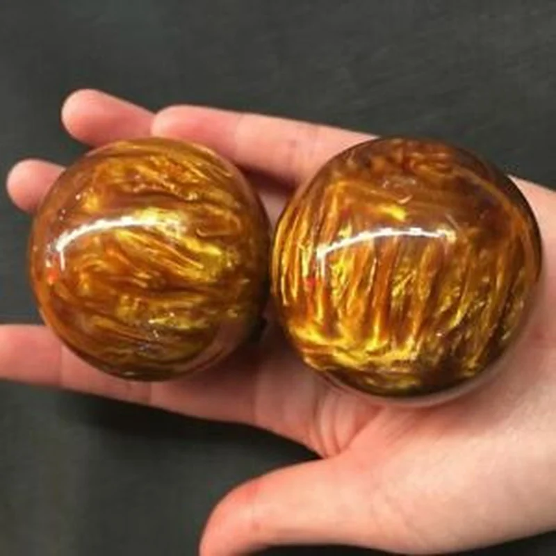 

50mm Genuine Golden Black Coral Sea Willow Cure Handball Men Women Fitness Ball
