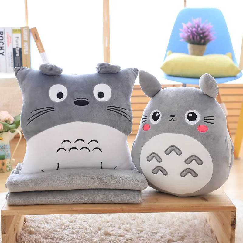

Cute My Neighbor Pillow 3in1 Dual-Use Hand Warm High Quality Coral Velvet Blanket Special Gift fot Kids Friends